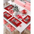 thumbnail image 4 of Valentines Placemats Love Heart Valentines Day Place Mats for Dining Room Plaid Washable Table Mats for Kitchen Dining Decorations Set of 6, 4 of 6