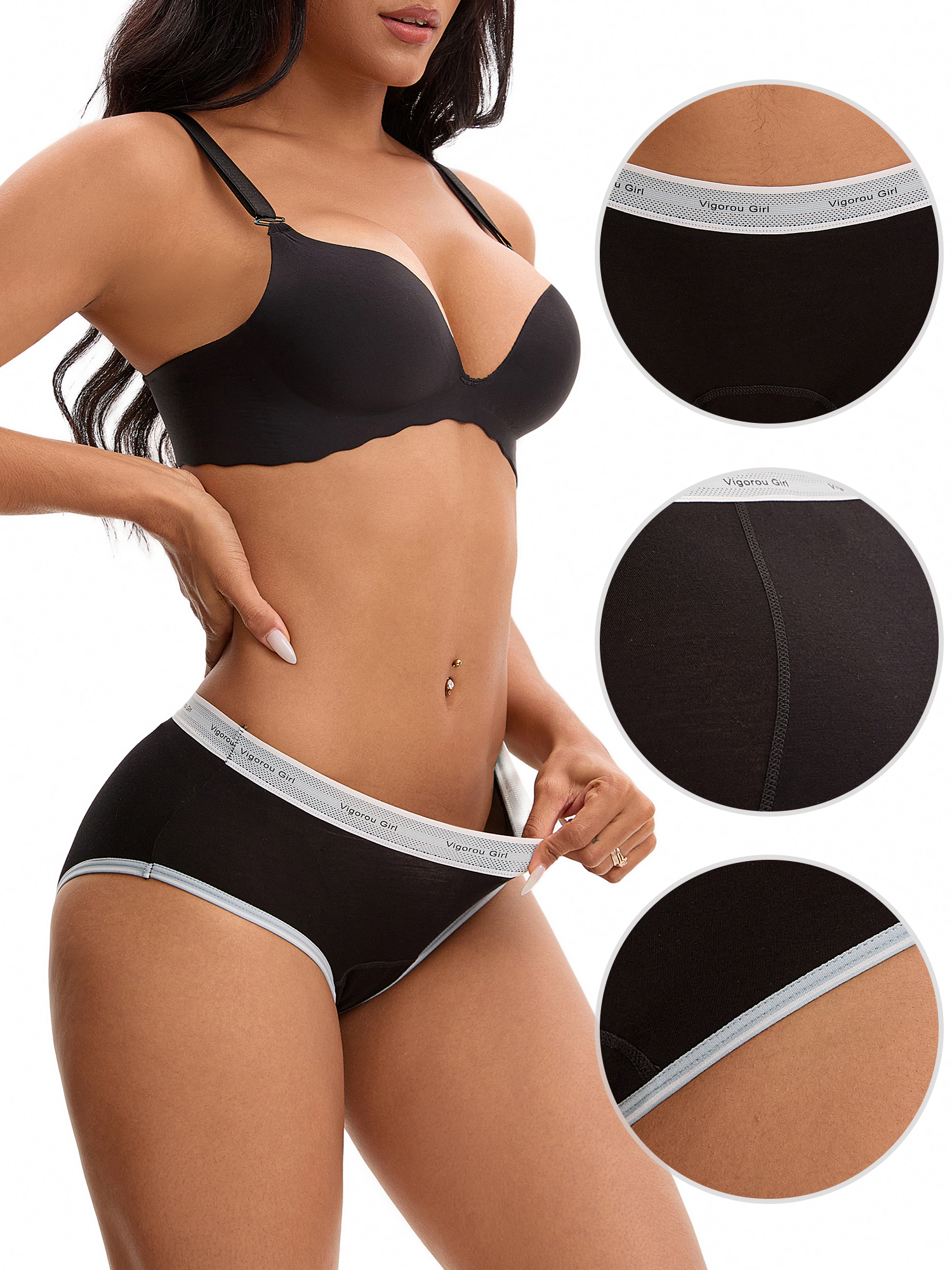 Unique Bargains Contrast Binding  Mid Rise Leak Proof Briefs S Light Blue