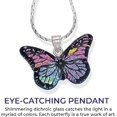 thumbnail image 4 of SAGEFINDS Dichroic Glass Butterfly and Sterling Silver Pendant | Fashion Necklace for Women | Colorful Jewelry Gift for Her | Includes 24” Chain, 4 of 6