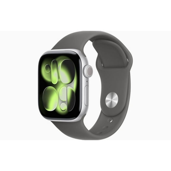 Restored Apple Watch Series 11 - GPS   Cellular - 42mm Silver Aluminum Case with Stone Gray Sport Band - M/L (Refurbished)