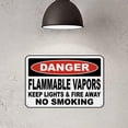 thumbnail image 7 of Flammable Vapors Keep Fire Away Sign 8"x12" - Aluminum Tin Warning for Home Outdoor Garden, Weatherproof Fire Hazard Decor, 7 of 7