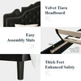 thumbnail image 5 of Allewie Queen Size Platform Bed Frame with Velvet Tiara Upholstered Diamond Button Tufted Headboard, Black, 5 of 9