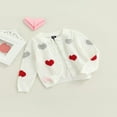 thumbnail image 3 of Kids Sweater  Heart Patterns  Neck Long Sleeve Cardigan Knitwear for Fall Winter  1-9 Years, 3 of 7