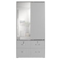 thumbnail image 3 of Better Home Products Sarah Double Sliding Door Armoire with Mirror in Light Gray, 3 of 10