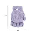 thumbnail image 5 of Tnobhg 1 Pair Winter Gloves Thick Coral Fleece Half-finger Solid Color Flip Cover Warm Cold-proof Soft Anti-slip Mittens Student Writing Typing Gloves, 5 of 7
