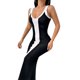 thumbnail image 4 of Txlixc Vestido largo de punto femenino bodycon, vestido midi de cuello V sin mangas Txlixc moda, 4 of 7