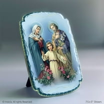 The Holy Family Resin Plaque – 7.5" x 5" Stand-Alone Catholic Home Decorative Figurine
