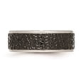 thumbnail image 3 of Bague de Mariage Texturée en Acier Inoxydable Plaqué Noir, 3 of 4