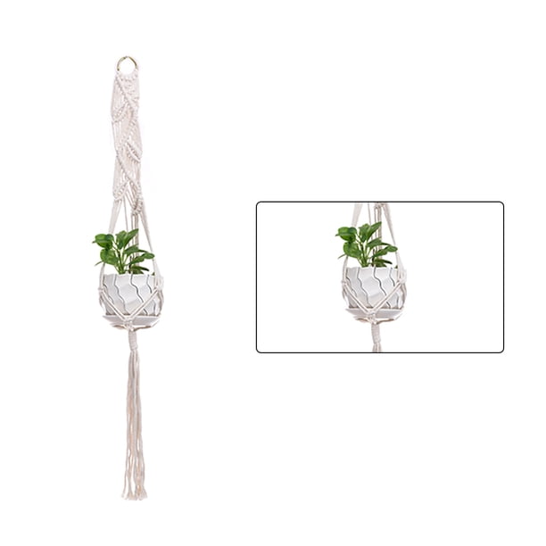 Yuarrent Cestas colgantes 100 hechas a mano, soporte para plantas, macramé, colgador de plantas, maceta para colgar en la pared interior, soporte para Jardín y Patio No.22 Yuarrent HA001777-22