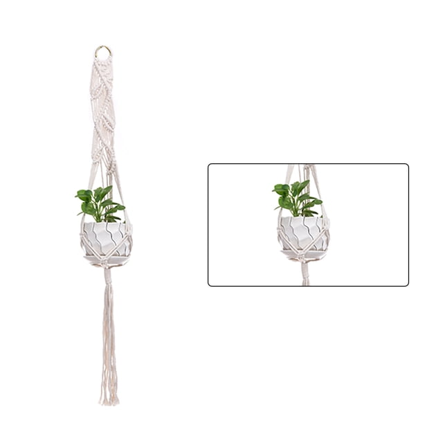 Yuarrent Cestas colgantes 100 hechas a mano, soporte para plantas, macramé, colgador de plantas, maceta para colgar en la pared interior, soporte para Jardín y Patio No.22 Yuarrent HA001777-22