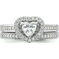 thumbnail image 4 of Sterling Silver Rhodium-Plated Cz Heart And Band 2 Ring Setsize 7 (Width 1.9 To 2.5) - Jbsp, 4 of 5