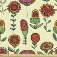 thumbnail image 1 of Floral Fabric by the Yard, Repetitive Cartoon Flowers Spring Awakening Abstract Florals Illustration, Decorative Upholstery Fabric for Chairs & Home Accents, Cream and Multicolor by Ambesonne, 1 of 5