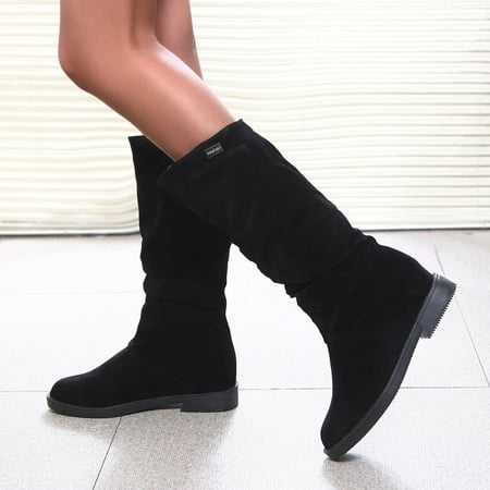 

Feiboyy Boots Soft Winter Suede Autumn MidSolid Warm Boots Classic Women s Color Lowheel Women s Women s Boots