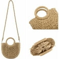 thumbnail image 5 of PIKADINGNIS Women Straw Handbag Mini Summer Beach Rattan Tote Bag Crossbody Shoulder Top Handle Handbag Handmade Purse Clutch Bag, 5 of 6