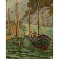 thumbnail image 2 of Jan Bohuszewicz 20x24 Black Ornate Framed Double Matted Museum Art Print Titled: Port in Camogli at Dusk (1921), 2 of 5