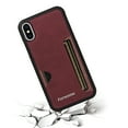 thumbnail image 3 of Dteck for Apple iPhone XS Max Hard Shell, Luxury Premium PU Leather Wallet Case with Card Holder, Shockproof Back Flip Hard Slim Rugged Protective Cover, winered, 3 of 4