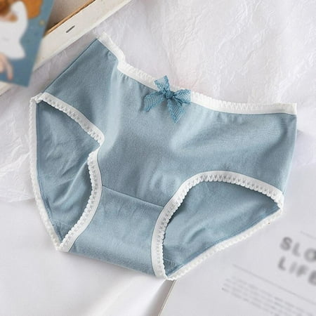 

SweetCandy Plaid Printing Ladies Underwear Women S Cotton Crotch Underpants Large Size Cotton Seamless Mid-Waist Girl Briefs