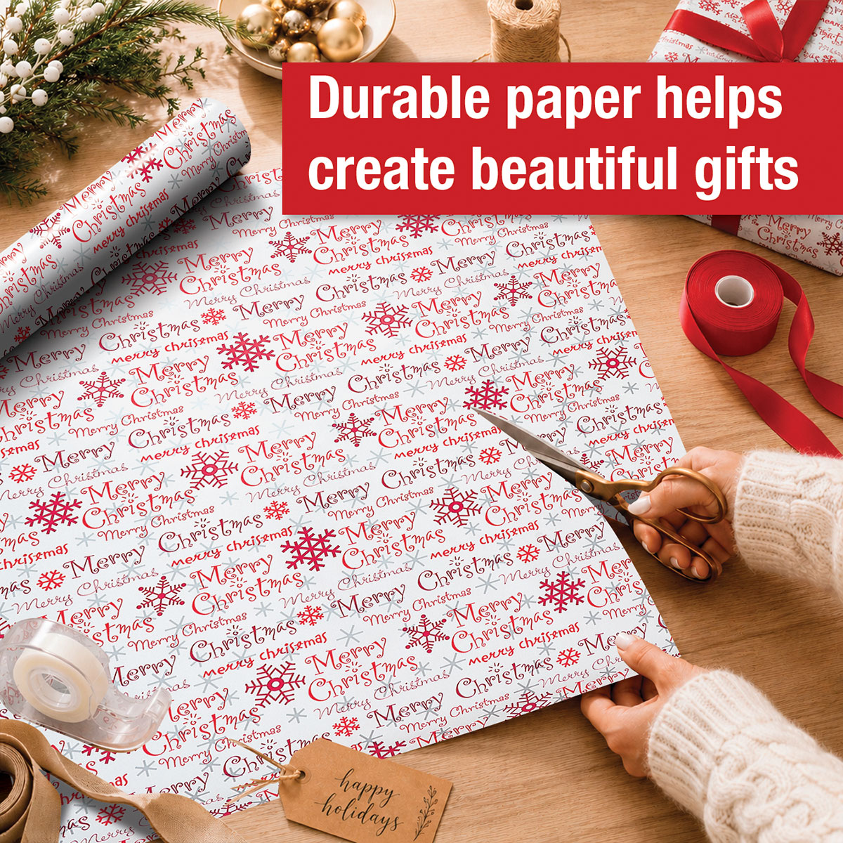 Current Christmas Script Jumbo Wrapping Paper, 23" x 28' photo 6