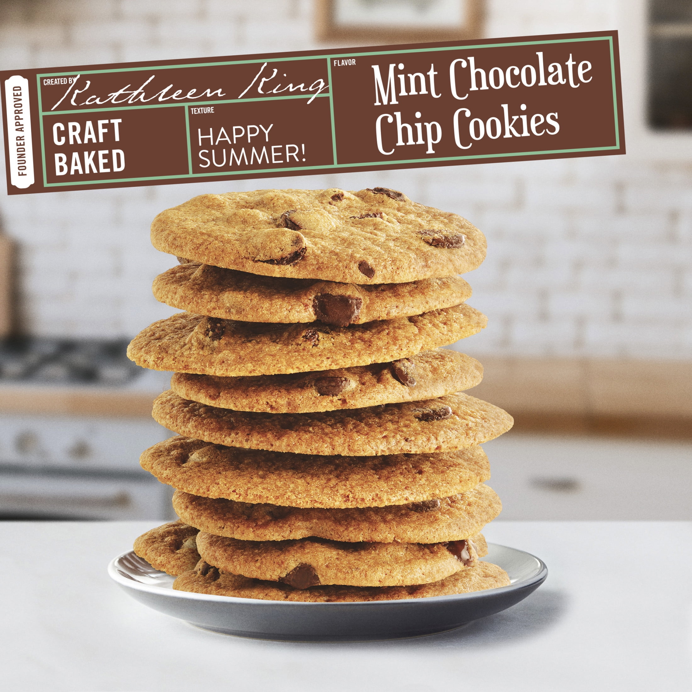 (2 pack) Tate's Bake Shop Mint Chocolate Chip Cookies, 6.5 oz