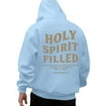 thumbnail image 5 of Christian Hoodies for Men 2025 Holy Spirit Filled Letter Graphic Hoodie with Pockets Hooded Sweatshirt Pullover Tops, 5 of 6