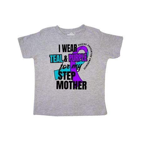 

Inktastic Suicide Prevention I Wear Teal and Purple For My Step Mother Gift Toddler Boy or Toddler Girl T-Shirt