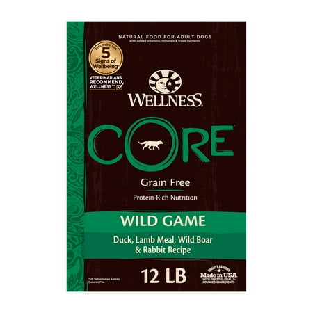 UPC: 0076344884316 | Wellness CORE Natural Grain Free Dry Dog Food Wild Game Duck Lamb Meal Wild Boar & Rabbit 12-Pound Bag
