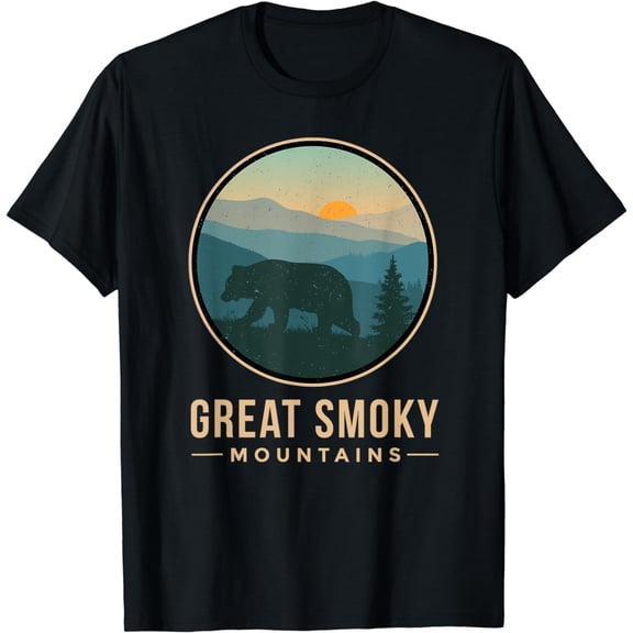 Great Smoky Mountains Shirt National Park Retro Bear Graphic T-Shirt