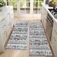 thumbnail image 4 of Kitchen Rugs Sets Of 2,Black Geometric Striped Pattern Anti Fatigue Kitchen Mat Rugs Non Slip Washable,Decorative Kitchen Floor Mats for Kitchen,Sink,Laundry,17"X47", 4 of 5