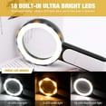 thumbnail image 2 of Handheld Magnifying Glass with Light, Large Illuminated Magnifier with 18 LED Cold & Warm Light, 3 Light Modes for Seniors Reading, Coins & Jewelry, 2 of 8