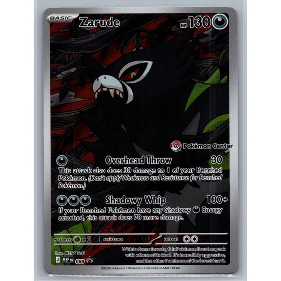 2026 Pokemon Mega Evolution Zarude Black Star Promo #088 Holo English Trading Card