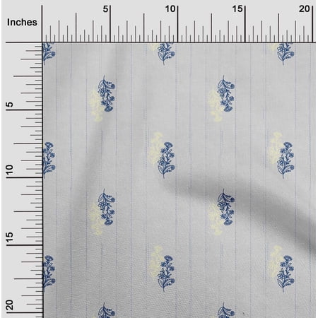 oneOone Silk Tabby Fabric Stripe & Floral Artistic Decor Fabric Printed BTY 42 Inch Wide