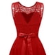 thumbnail image 5 of TRKIYQC Mujer Elegante Vestido Largo, Encaje A-line Sin Mangas Irregular Cuello Redondo Patchwork Big Swing Chiffo Dress TRKIYQC  moda, 5 of 9