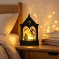 thumbnail image 4 of Halloween Night Light Spooky House Mini LED 5.9in Battery Tabletop Hanging Decor by OVFUIZ, 4 of 6