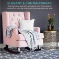 thumbnail image 6 of Best Choice Products Rocking Accent Chair, Tufted Upholstered  Wingback for Home, Nursery w/ Wood Frame - Blush Pink, 6 of 7
