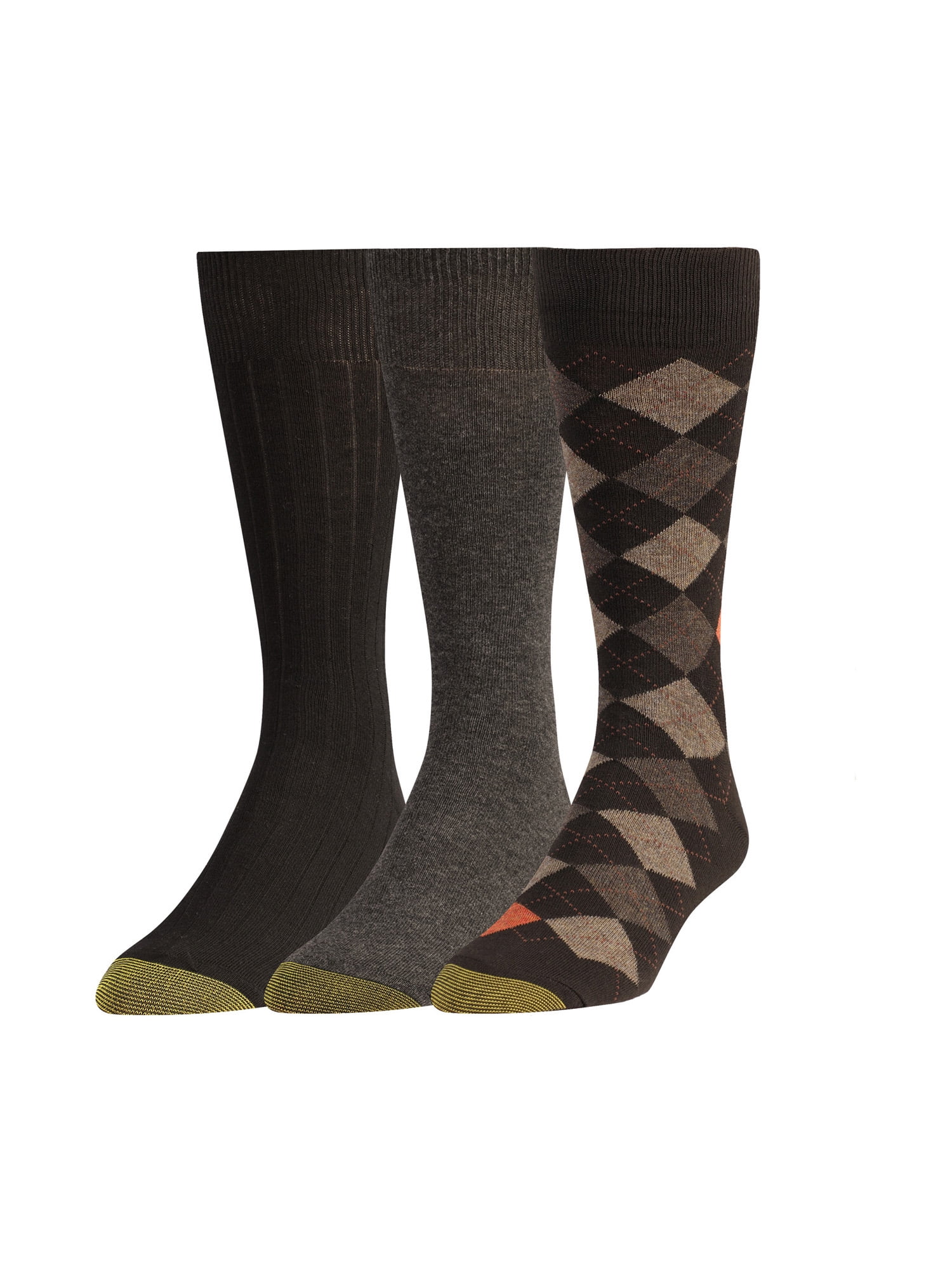 GOLDTOE - Gold Toe Men's Classic Argyle Ribbed Cuff Socks 3 Pack ...