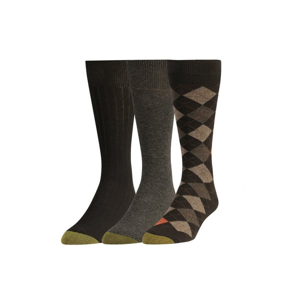 GOLDTOE - Gold Toe Men's Classic Argyle Ribbed Cuff Socks 3 Pack ...