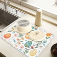 thumbnail image 2 of Yayeee Drying Mat for Kitchen Counter Dishes Microfiber Coffee Decorative Pad, Floral Easter Eggs, 2 of 9