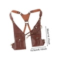 thumbnail image 4 of Bolso organizador de arnés de hombro Steampunk con bolsillo para billetera de moda para disfraces de calle Marrón oscuro, 4 of 9