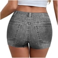thumbnail image 5 of Womens Faux Denim Shorts Stretchy Butt Lifting Y2K Mini Jean Shorts Plus Size Booty Jegging Shorts for Curvy Ladies, 5 of 7
