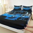 thumbnail image 3 of Manfei Kids Children Sport Car Twin Sheet Sets 3pcs,Geometric Plaid Twin Fitted Sheet Microfiber,Car Theme Breathable Flat Sheet,Super Cozy Room Decor, 3 of 7