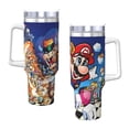 thumbnail image 3 of Lsque Mario Pattern 40 OZ Ice Bully Cup with Handle and Straw, Double Wall Stainless Steel Tumbler Travel Coffee Cup with Lid for Christmas Present, 3 of 8