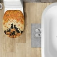 thumbnail image 4 of ZUXONGSY Thanksgiving Maple Leaf Toilet Lid Seat Cover Oblong Toilet Seat Cover Black Cat with Elastic Band Soft Stretchable Toilet Lid Covers Toilet Protective Cover Thanksgiving Decor, 4 of 6