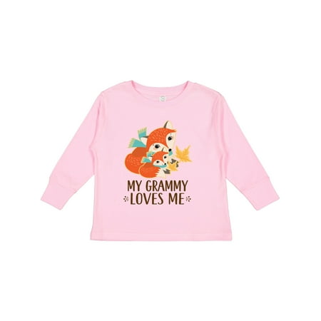

Inktastic My Grammy Loves Me Fox Gift Toddler Boy or Toddler Girl Long Sleeve T-Shirt