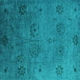 thumbnail image 1 of Ahgly Company Indoor Square Oriental Turquoise Blue Industrial Area Rugs, 8' Square, 1 of 4