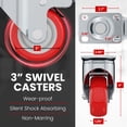 thumbnail image 2 of Poliuretano rojo Caster Wheels Online Best Service de 3 pulgadas, 2 of 6
