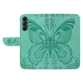 thumbnail image 6 of Dteck Pattern Case for Samsung Galaxy A34 5G,Magnetic Leather Butterfly Floral Embossed Flip Case Card Slots Wallet Stand Cover with Wrist Strap for Galaxy A34 5G,Green, 6 of 7