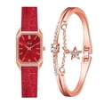 thumbnail image 1 of Montre Mode Femme Horloge Bracelet en Cuir Décontractée Robe Poignet Cristal, 1 of 8