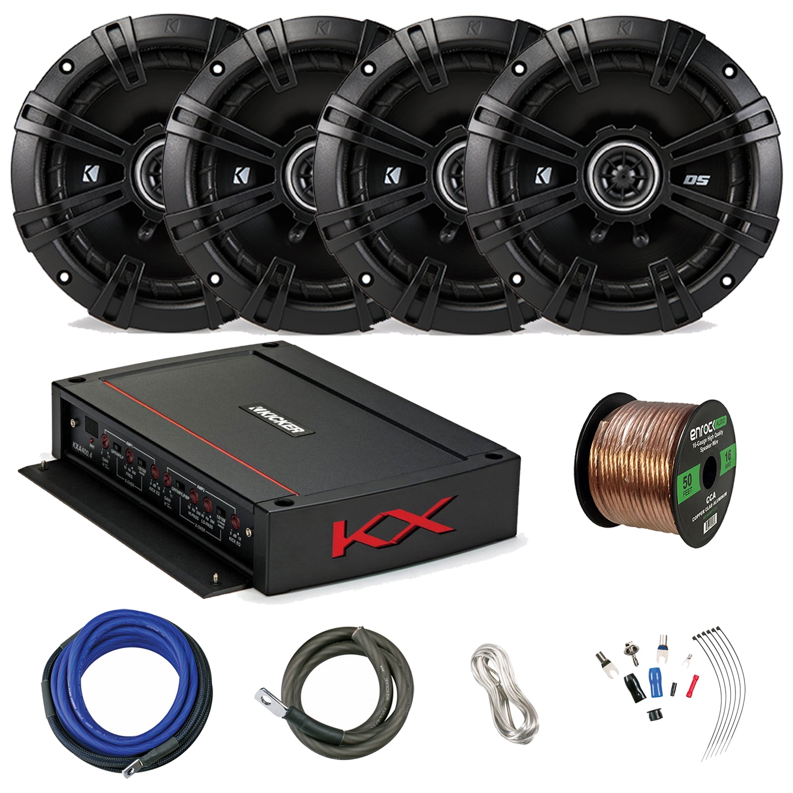 4x 6.5" DS Series 2Way 240 Watts Speakers, 4Channel KX 400 Watts