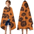 thumbnail image 3 of Orange and Brown Of Leopard Print Hooded Bath Towel，50"x30" for Ages 3 To 12 Kids, Quick Dry Lightweight Soft Microfiber Hood Beach Towel Cover Up for Kids, 3 of 7