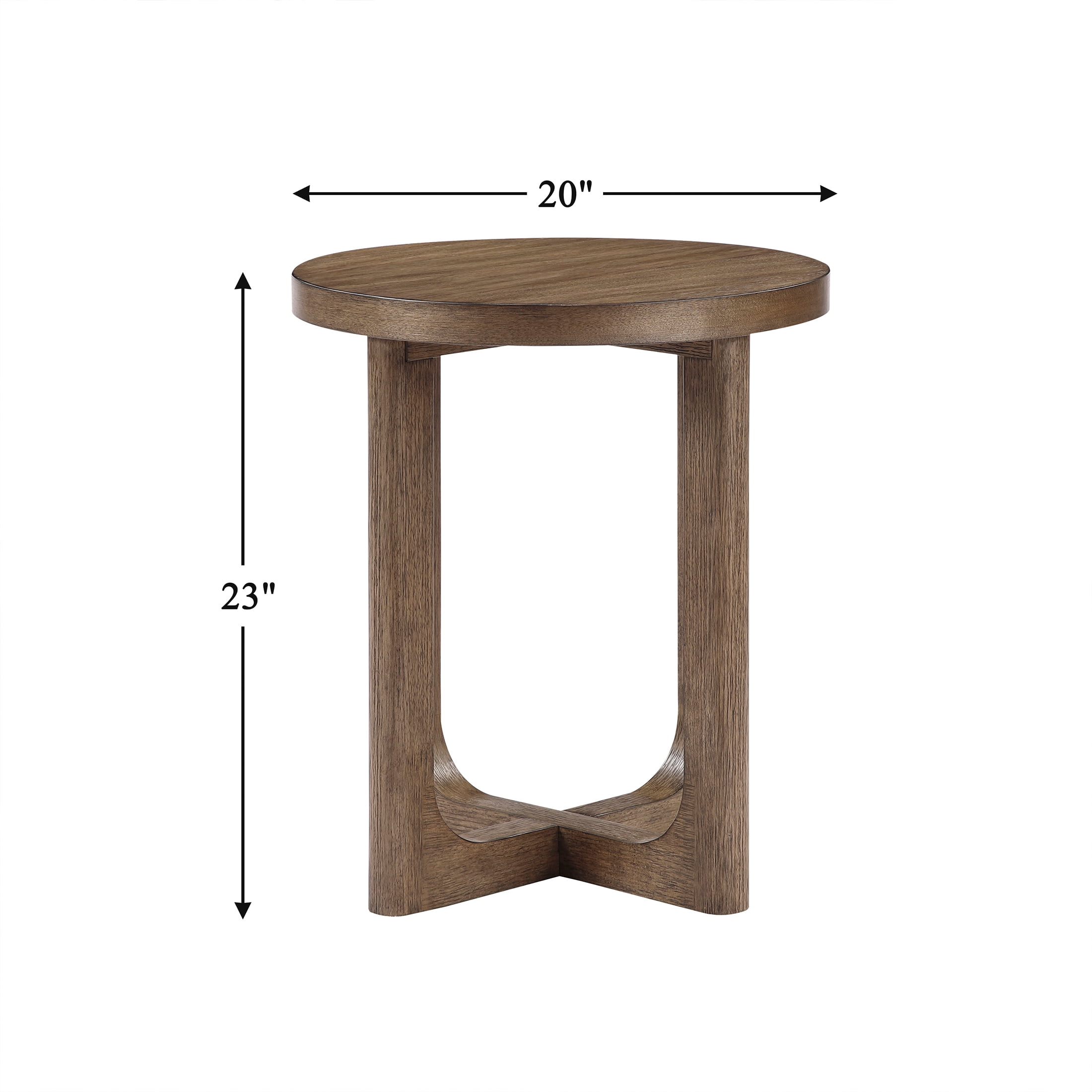 OakvillePark Elion Round Wood End Table, Light Brown